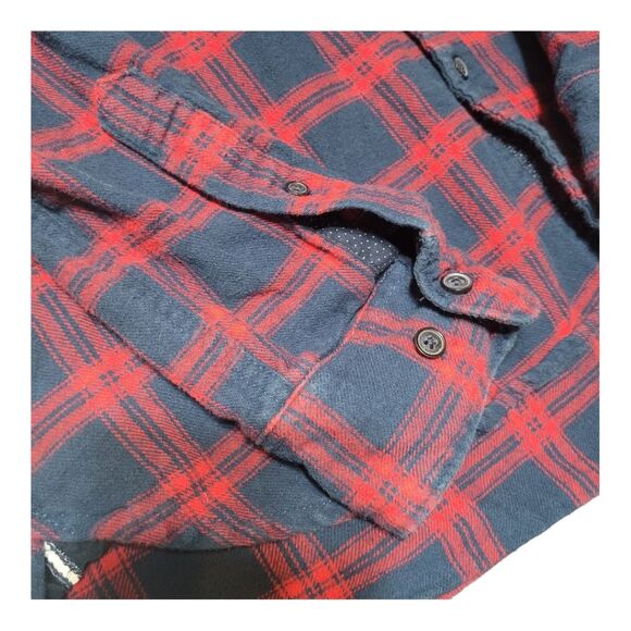 American Heritage Dawson and Brooks Slim Fit Red Plaid Flannel Shirt Men's L - Picture 8 of 12